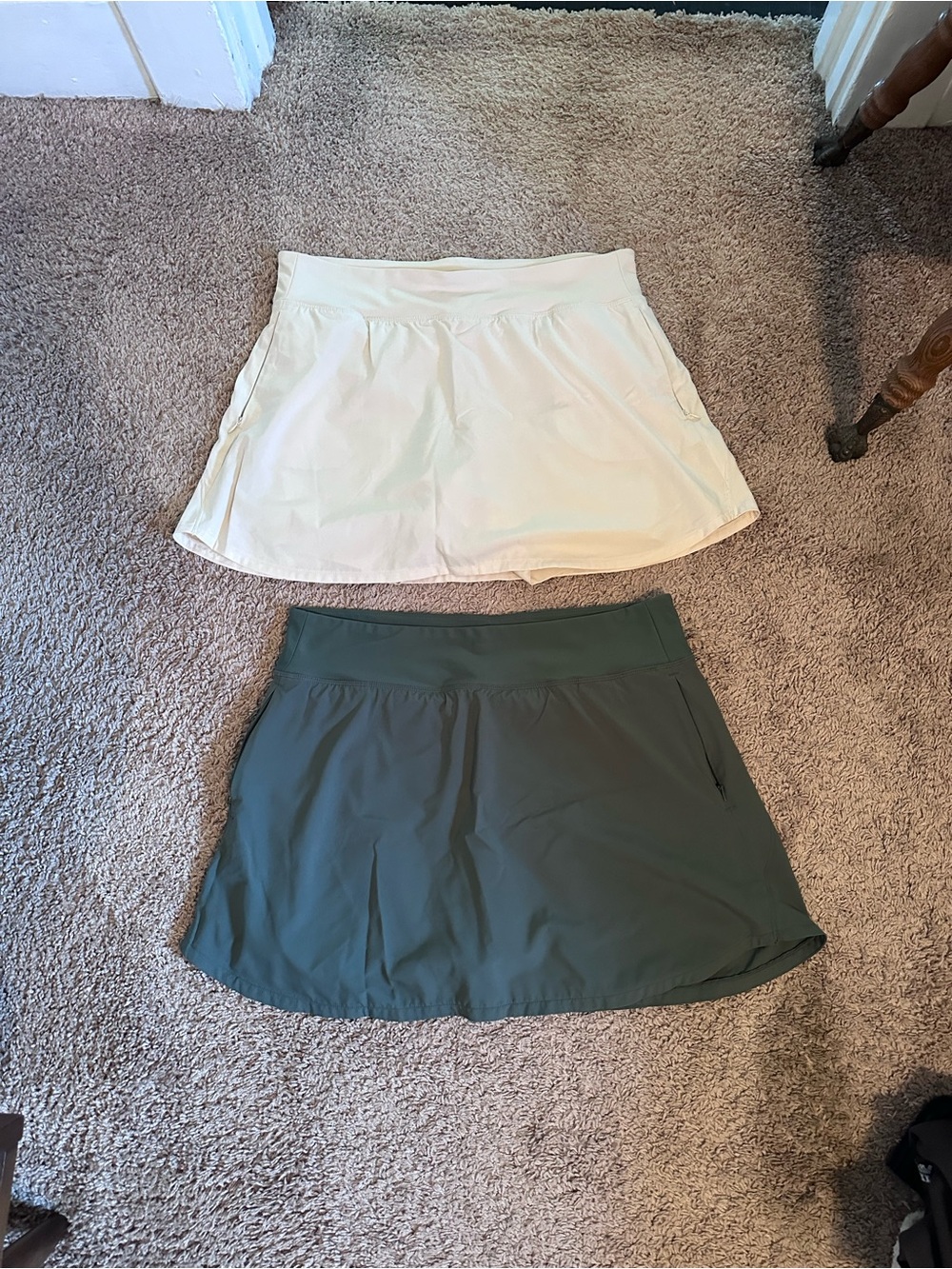 2 Athletic Skorts - Cream and Olive